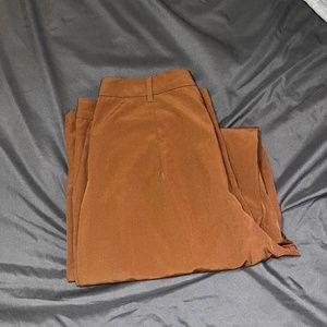 Solid Zip Up Straight Leg Pants